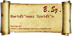 Bartánusz Szolón névjegykártya